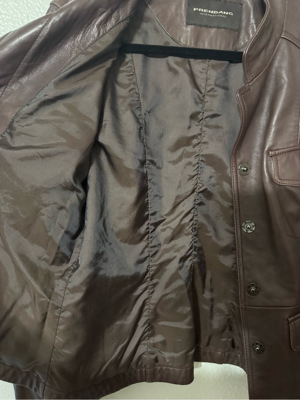 Prendang International Genuine Lambskin Leather Jacket Brown Size 88-96-160 - Picture 5 of 6